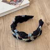 DENIM STAR TWIST HEADBAND HAIRPIN HEADDRESS_CWAHA4032