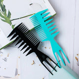 Three-Pronged Large-Tooth Wide-Tooth Textured Comb_Cwmm0914