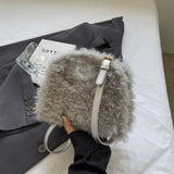 Winter One-Shoulder Crossbody Lamb Wool Plush Bag_Cwab3968