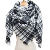 NEW LARGE PLAID TRIANGLE SCARF SPRING TO WINTER_CWASC0108