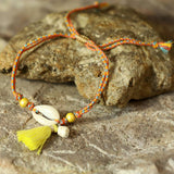 BEACH ACCESSORIES SHELL TASSEL ADJUSTABLE BRACELET_CWMM3567