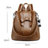 LEATHER BACKPACK WOMEN BOW DECORATION CROSSBODY BAG_CWAB0721