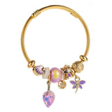 PERSONALIZED LETTER DRAGONFLY CHARM BRACELET_CWMM8603