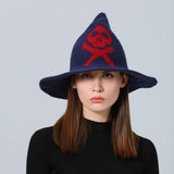 Cwah1681_Halloween Skull Knitted Wizard Hat