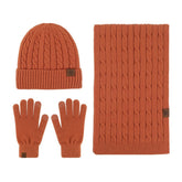 NEW KNITTED HAT SCARF AND GLOVES THREE PIECE SET_CWMM2777