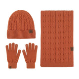 NEW KNITTED HAT SCARF AND GLOVES THREE PIECE SET_CWMM2777