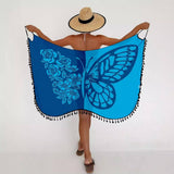MULTI WAY TASSEL BEACH DRESS BUTTERFLY MESH COVER_CWBLS0490