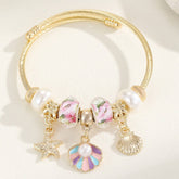 ALLOY STAINLESS STEEL BRACELET WITH SHELL BUTTERFLY_CWMM8594