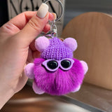CUTE RABBIT FUR BRIQUETTES CAR KEYCHAIN PENDANT_CWMM2480