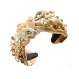 NEW TIE DYE FABRIC PEARL HEADBAND_CWAHA2122