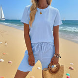 Two-Piece Sportswear Set Of Short Sleeves Shorts