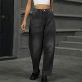 Washed Loose Harlan Denim Nine-Point Pants