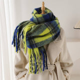Rainbow Mohair Plaid Scarf Women Winter Wrap_Cwasc03465