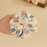 OLEANDER EMBROIDERED HAIR TIE FOR HANFU QIPAO_CWAHA5410