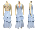 Stylish Sleeveless V-Neck French Cake Dress