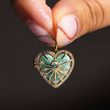GEMSTONE HEART LOCKET NECKLACE SPARKLING LOVE_CWMM6956