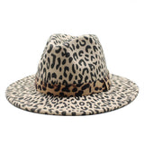 FASHION LEOPARD PRINT WOOLEN HAT JAZZ HAT FELT HAT_CWAH2568