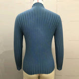 Wide-Striped Solid-Color Long-Sleeved Top