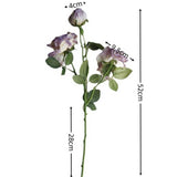 2 FLOWER 1 BUD BURNT EDGE DRIED ROSE ARTIFICIAL_CWMM6477