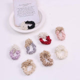 NEW SIMPLE PEARL SCRUNCHIE CUTE FRESH HAIR TIE_CWAHA6774