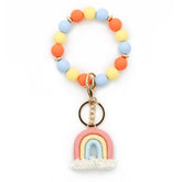 RAINBOW TASSEL KEYCHAIN WITH COLORFUL BEAD BRACELET_CWAB5071