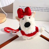 Westie Dog Plush Keychain With Messy Style_Cwmm7821