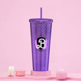 DOUBLE LAYER PORTABLE PLASTIC STRAW DIAMOND CUP_CWMM0978