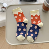 ALL SEASON PURE COTTON MID TUBE POLKA DOT SOCKS_CWMS0535