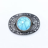 Western Belt Buckle With Turquoise Accents_Cwabe0428