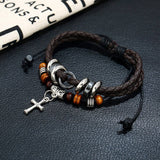 SIMPLE MENS MULTI LAYER BEADED LEATHER BRACELET_CWMM4475