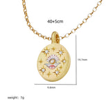 STAINLESS STEEL FLOWER HEART PENDANT NECKLACE_CWMM5538