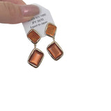 BROWN RESIN SQUARE EARRINGS_CWAJE1304