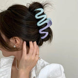 FASHION GRADIENT INK WAVE HAIR CLAW COMMUTER CLIP_CWAHA2205