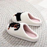 POPULAR DACHSHUND EMBROIDERED COTTON SLIPPERS_CWSHS0769