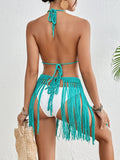 Seashell Splicing Lace Fringe Skirt Hook Set