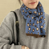 BEIGE LEOPARD FAUX CASHMERE SCARF FOR FALL WINTER_CWASC1258