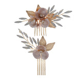 GOLD FLORAL BRIDAL HAIR COMB GEM ELEGANT PIECE_CWAHA2788