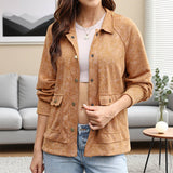 Vintage Washed Woolen Coat With Folded Collar