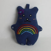 HAND EMBROIDERED RAINBOW BEAR PLUSH CHARM_CWMM6009