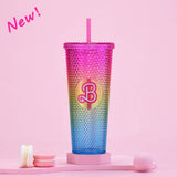 DOUBLE LAYER PORTABLE PLASTIC STRAW DIAMOND CUP_CWMM0978