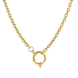 BASIC LOOSE CHAIN HEART ROUND NECKLACE_CWMM5711