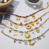 Vacation Style Pink Resin Evil Eye Bracelet