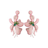 FASHIONABLE HANDMADE FLOWER RICE BEAD EARRINGS_CWAJE1657