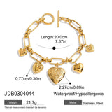 SWEET 18K GOLD PEARL ANGEL HEART PHOTO BRACELET_CWAJE4807