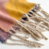 GEOMETRIC FRINGE WOOL SCARF THICK COLORBLOCK SHAWL_CWASC0978