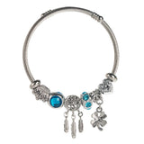 Trendy Hollow Clover Heart Titanium Bracelet_Cwmm8569