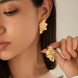 FASHIONABLE PUNK METAL STYLE GOLD EARRINGS_CWAJE1811