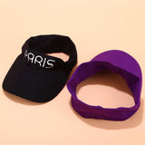 SUMMER MODAL COTTON LETTER EMBROIDERED VISOR HAT_CWAH3318