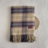 PLAID WOOL SCARF FOR WOMEN COZY WINTER KNIT_CWASC2336