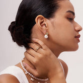 18K GOLD STAINLESS STEEL BEAD GLASS PEARL EARRINGS_CWASC1671